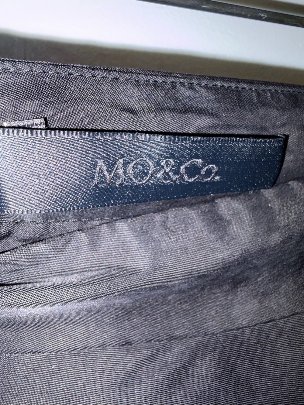 MO&Co. Asymmetrical Midi Flowy Skirt Black Cupro Blend M - Picture 7 of 10